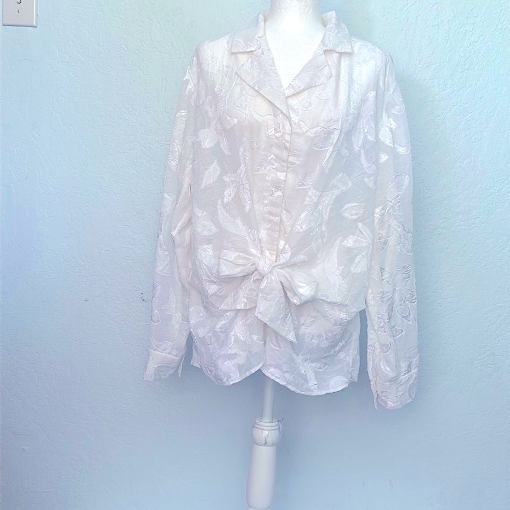 Jones New York White Floral Blouse